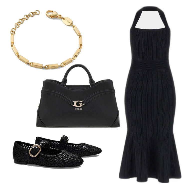 Outfit mujer - Minimal. Estilo Minimal para Todos los días. Combinación con bailarinas, vestidos midi/longuettes, bolsos de mano, pulseras.