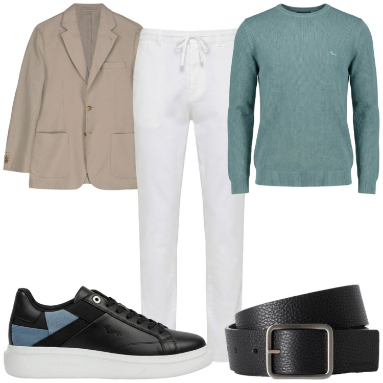 Outfit uomo - Total look #2452483. Stile Casual per Tutti i giorni. Abbinamento con sneakers, pullovers, pantaloni, cinture, giacche.