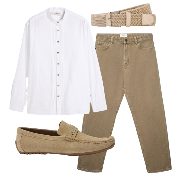 Outfit uomo - Total look #2452493. Stile Trendy per Serata speciale. Abbinamento con camicie, cinture, scarpe stringate, jeans.