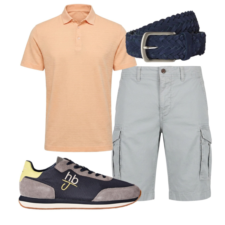 Outfit uomo - Total look #2452495. Stile Casual per Tutti i giorni. Abbinamento con bermuda, sneakers, polo, cinture.