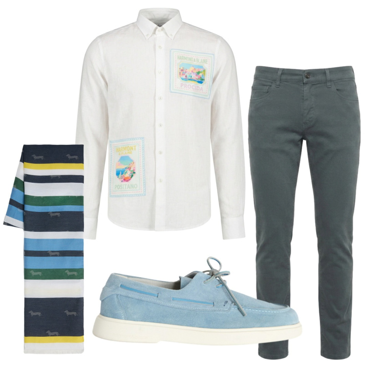 Outfit uomo - Total look #2452501. Stile Business/Elegante per Serata speciale. Abbinamento con scarpe stringate, sciarpe, camicie, jeans slim fit.