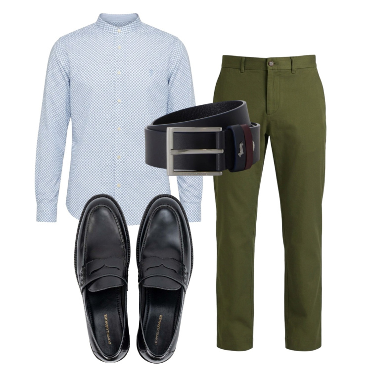 Outfit uomo - Total look #2452512. Stile Business/Elegante per Serata speciale. Abbinamento con pantaloni, camicie, cinture, scarpe stringate.