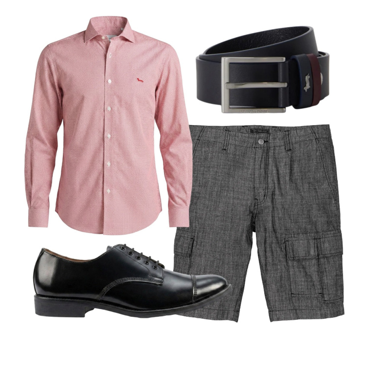 Outfit uomo - Total look #2452520. Stile Business/Elegante per Serata speciale. Abbinamento con bermuda, camicie, cinture, scarpe stringate.