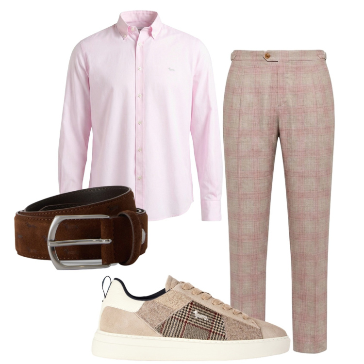 Outfit uomo - Total look #2452529. Stile Business/Elegante per Cerimonia. Abbinamento con camicie, pantaloni, sneakers, cinture.