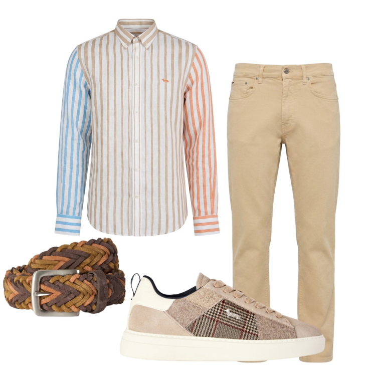 Outfit uomo - Total look #2452537. Stile Business/Elegante per Serata speciale. Abbinamento con camicie, sneakers, cinture, pantaloni.
