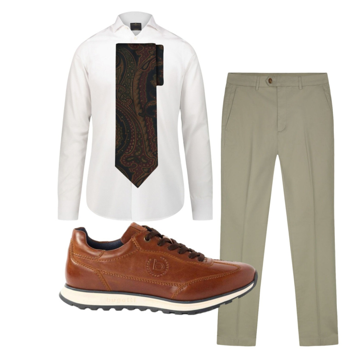 Outfit uomo - Total look #2452555. Stile Business/Elegante per Ufficio. Abbinamento con sneakers, camicie, pantaloni, cravatte.