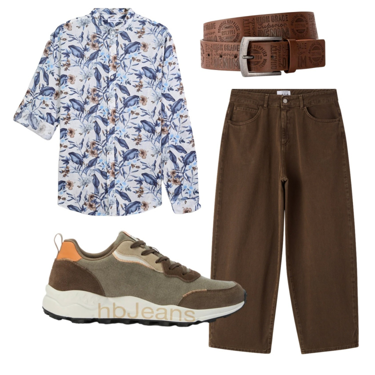 Outfit uomo - Total look #2452557. Stile Trendy per Tutti i giorni. Abbinamento con cinture, sneakers, camicie, pantaloni.
