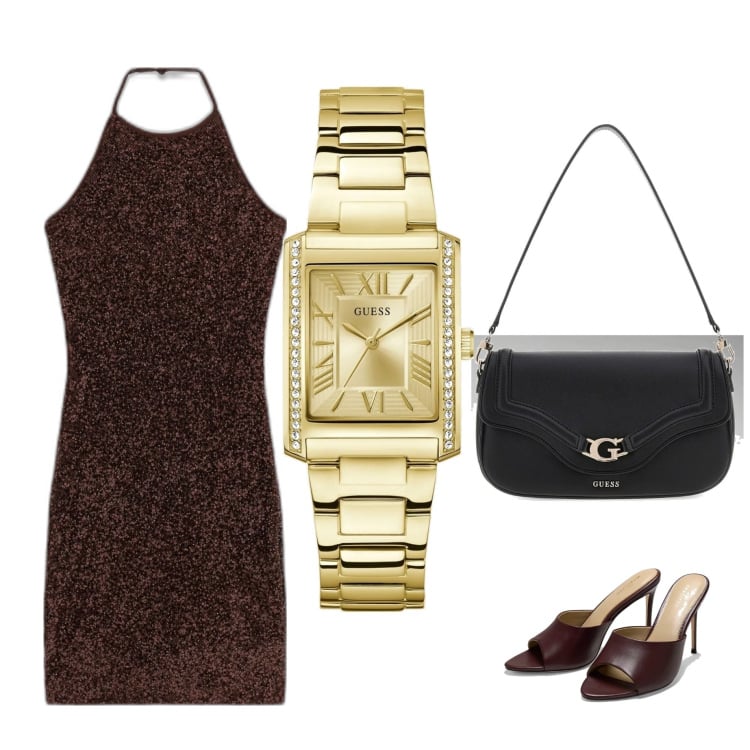Outfit mujer - Casual #7211. Estilo Casual para Todos los días. Combinación con sandalias de tacón, bolsos de mano, relojes analógicos, vestidos cortos.