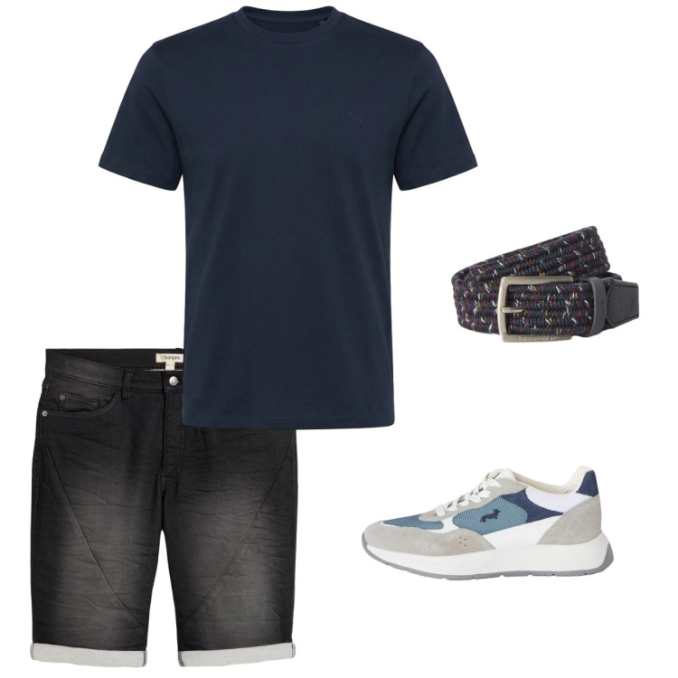 Outfit uomo - Total look #2452586. Stile Casual per Tutti i giorni. Abbinamento con bermuda, sneakers, t-shirt, cinture.