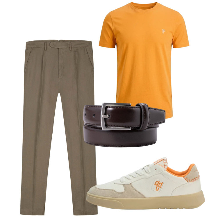 Outfit uomo - Total look #2452591. Stile Casual per Tutti i giorni. Abbinamento con sneakers, t-shirt, pantaloni, cinture.
