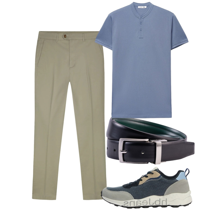 Outfit uomo - Total look #2452603. Stile Casual per Tutti i giorni. Abbinamento con sneakers, polo, cinture, pantaloni.