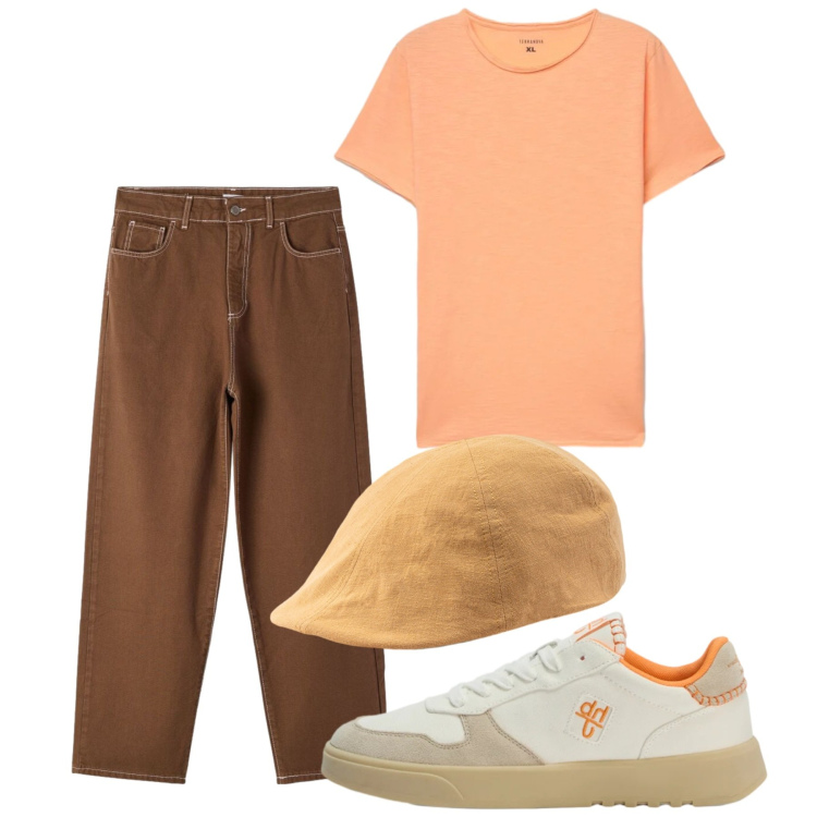 Outfit uomo - Total look #2452617. Stile Casual per Tutti i giorni. Abbinamento con sneakers, t-shirt, pantaloni, cappelli con visiera.