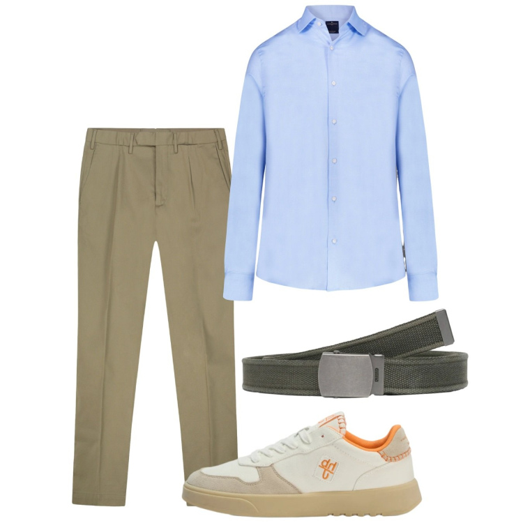 Outfit uomo - Total look #2452635. Stile Casual per Tutti i giorni. Abbinamento con sneakers, cinture, camicie, pantaloni.