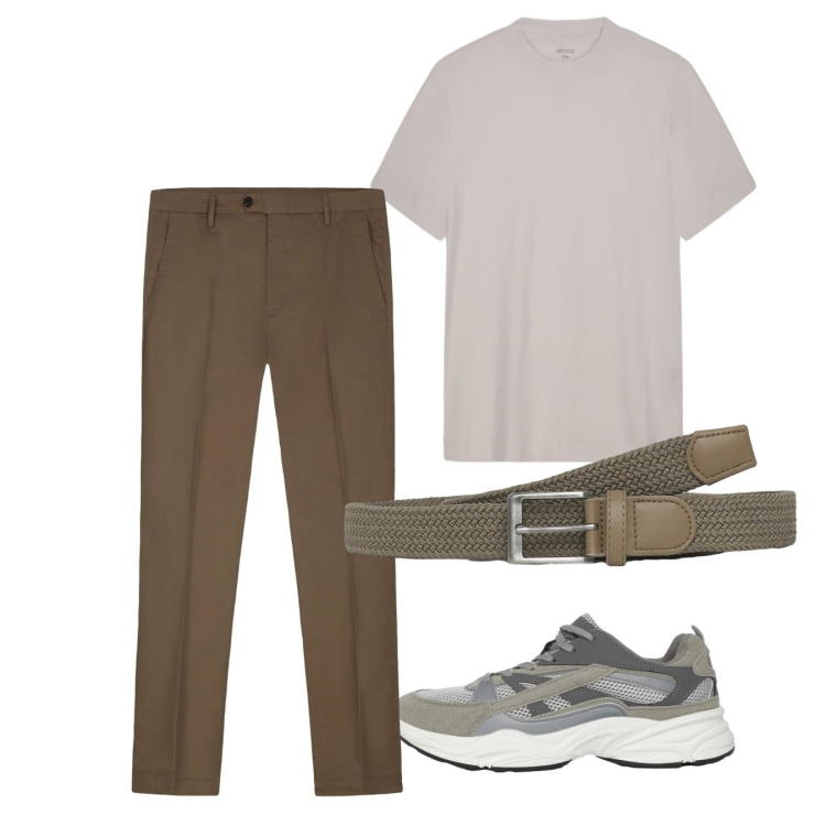 Outfit uomo - Total look #2452639. Stile Casual per Tutti i giorni. Abbinamento con cinture, sneakers, pantaloni, t-shirt.