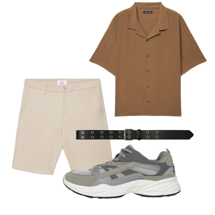 Outfit uomo - Total look #2452648. Stile Casual per Tutti i giorni. Abbinamento con sneakers, camicie a manica corta, shorts, cinture.