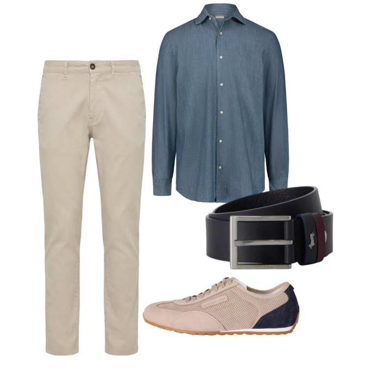 Outfit uomo - Total look #2452658. Stile Casual per Tutti i giorni. Abbinamento con sneakers, pantaloni, cinture, camicie.