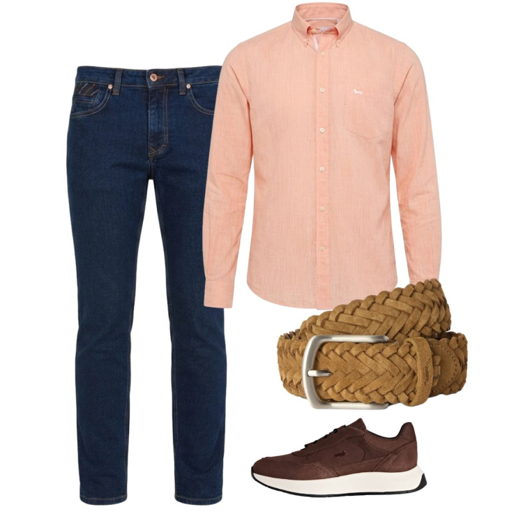 Outfit uomo - Total look #2452660. Stile Casual per Tutti i giorni. Abbinamento con cinture, jeans, sneakers, camicie.