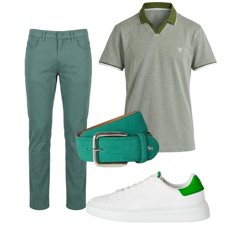 Outfit uomo - Total look #2452666. Stile Casual per Tutti i giorni. Abbinamento con pantaloni, polo, sneakers, cinture.