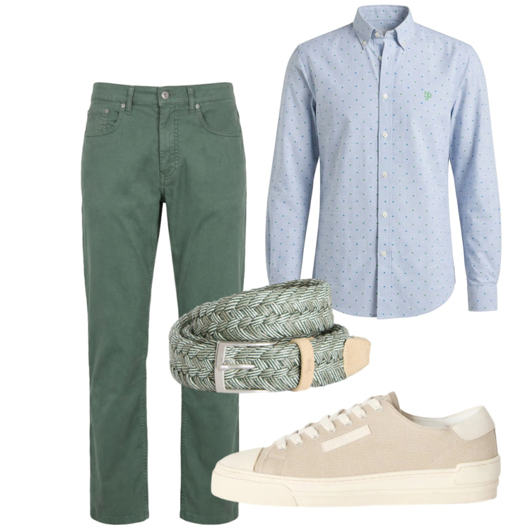 Outfit uomo - Total look #2452672. Stile Casual per Tutti i giorni. Abbinamento con sneakers, pantaloni, cinture, camicie.