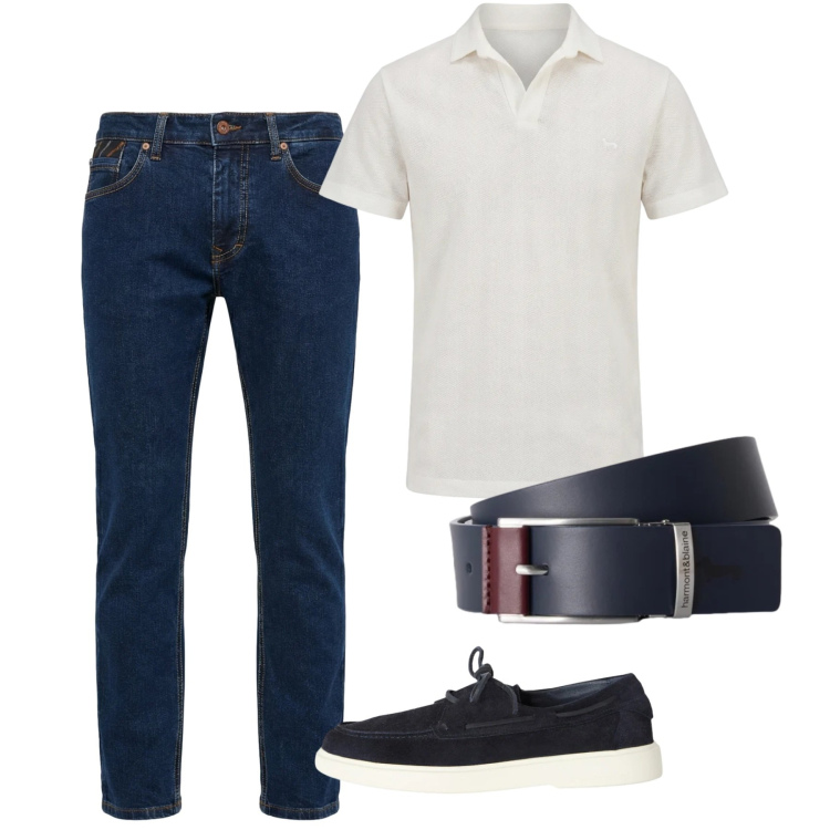 Outfit uomo - Total look #2452673. Stile Casual per Tutti i giorni. Abbinamento con scarpe stringate, pantaloni, polo, cinture.