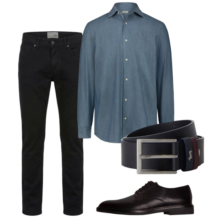 Outfit uomo - Total look #2452694. Stile Casual per Tutti i giorni. Abbinamento con pantaloni, cinture, scarpe stringate, camicie.