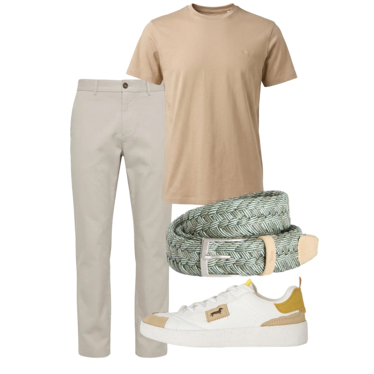 Outfit uomo - Total look #2452704. Stile Casual per Tutti i giorni. Abbinamento con sneakers, t-shirt, cinture, pantaloni.