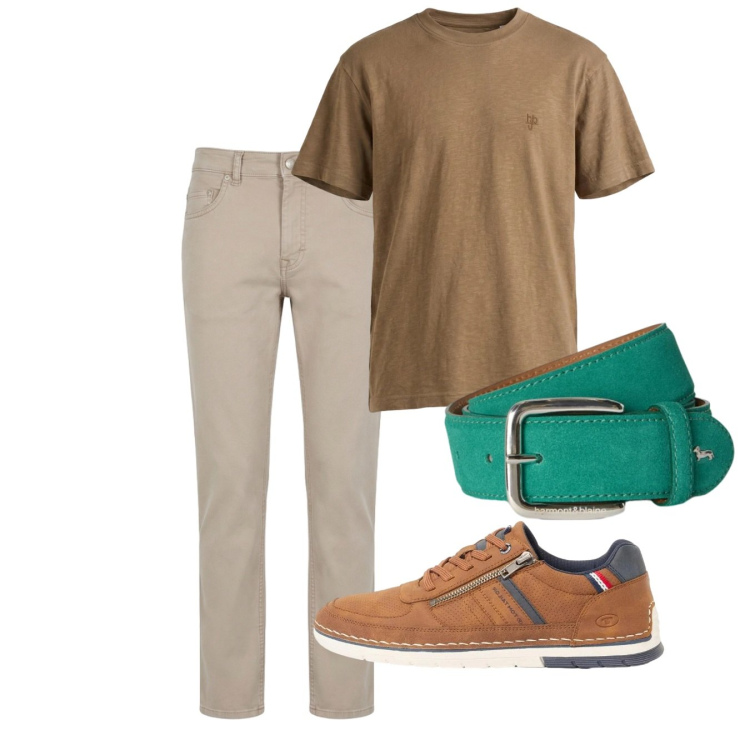 Outfit uomo - Total look #2452706. Stile Casual per Tutti i giorni. Abbinamento con sneakers, pantaloni, t-shirt, cinture.
