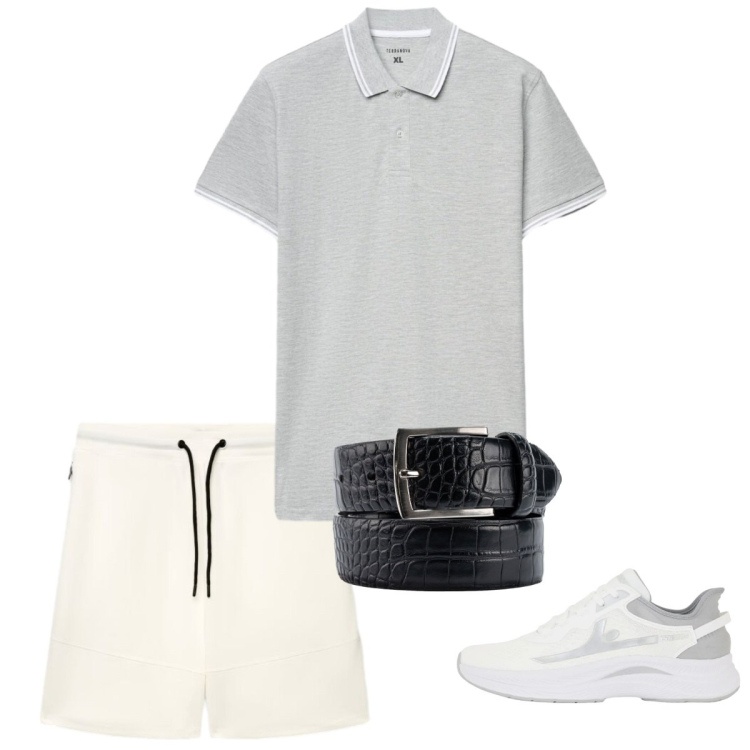 Outfit uomo - Total look #2452707. Stile Casual per Tutti i giorni. Abbinamento con polo, pantaloni corti, cinture, sneakers.
