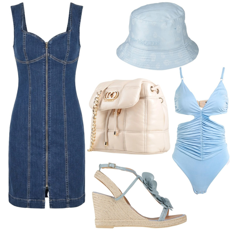 Outfit donna - Chiusura zip. Stile Casual per Tutti i giorni. Abbinamento con body, espadrillas, valigie, cappelli, vestiti corti.