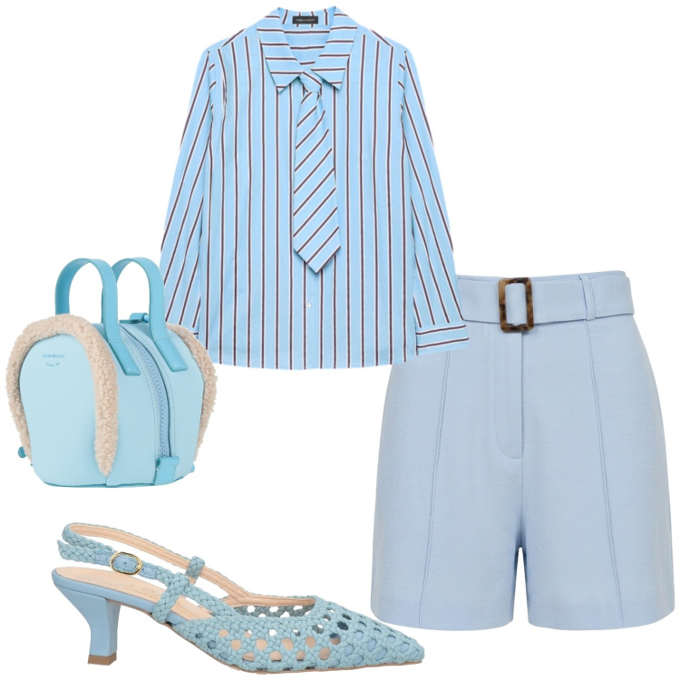 Outfit donna - Short. Stile Casual chic per Tutti i giorni. Abbinamento con zaini, décolleté, camicie, shorts.