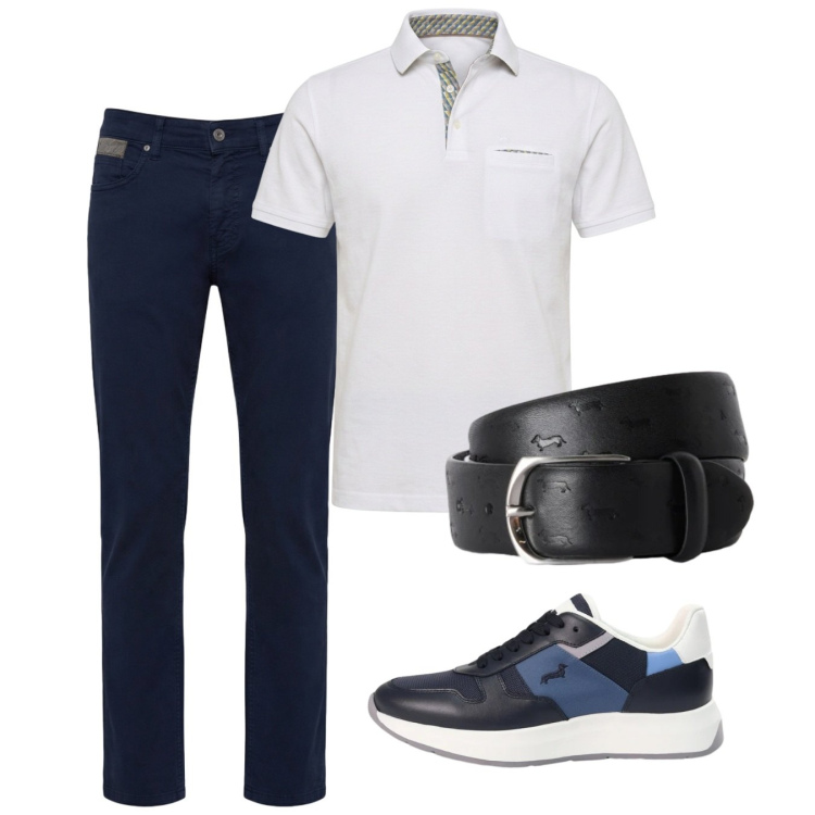 Outfit uomo - Total look #2452870. Stile Casual per Tutti i giorni. Abbinamento con polo, pantaloni, sneakers, cinture.