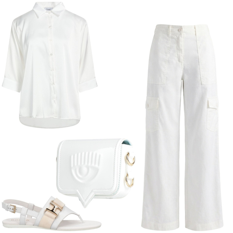 Outfit donna - Total look #2453016. Stile Casual per Tutti i giorni. Abbinamento con marsupi, infradito, camicie, pantaloni cargo.