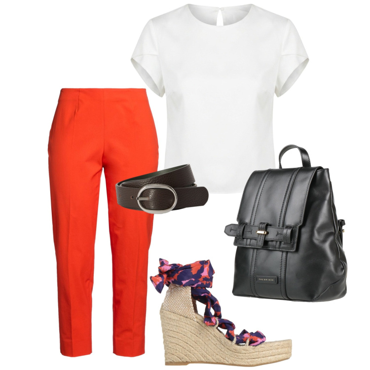 Outfit donna - Total look #2453129. Stile Basic per Tutti i giorni. Abbinamento con zaini, espadrillas, pantaloni, cinture, t-shirt.