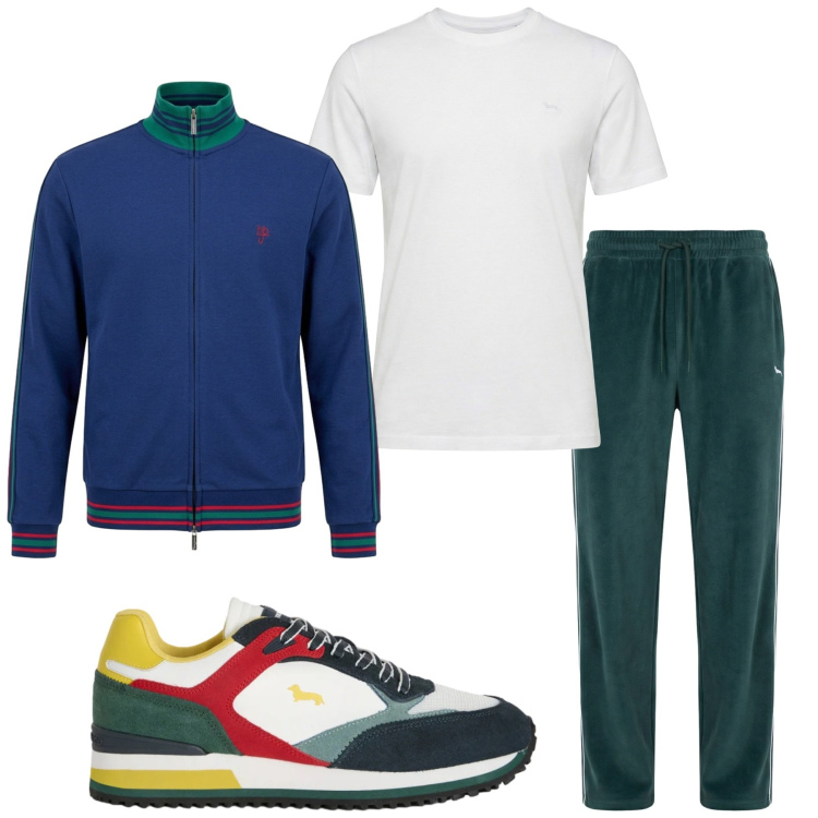 Outfit uomo - Total look #2453345. Stile Trendy per Sport. Abbinamento con sneakers, t-shirt, felpe, pantaloni.