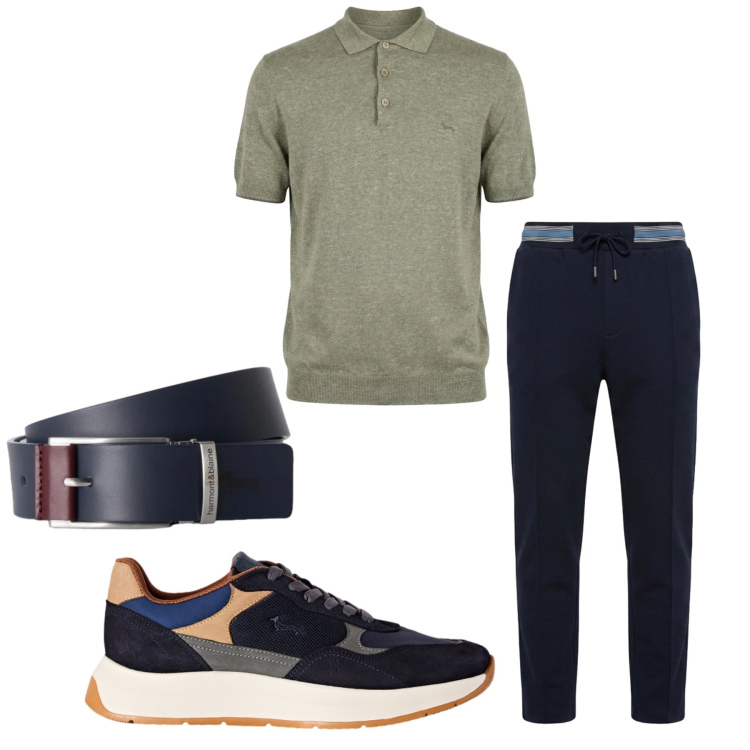 Outfit uomo - Total look #2453349. Stile Casual per Ufficio. Abbinamento con polo, pantaloni, cinture, sneakers.