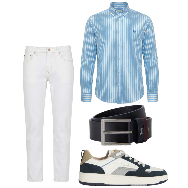 Outfit uomo - Total look #2453371. Stile Urban per Tutti i giorni. Abbinamento con jeans, camicie, sneakers, cinture.