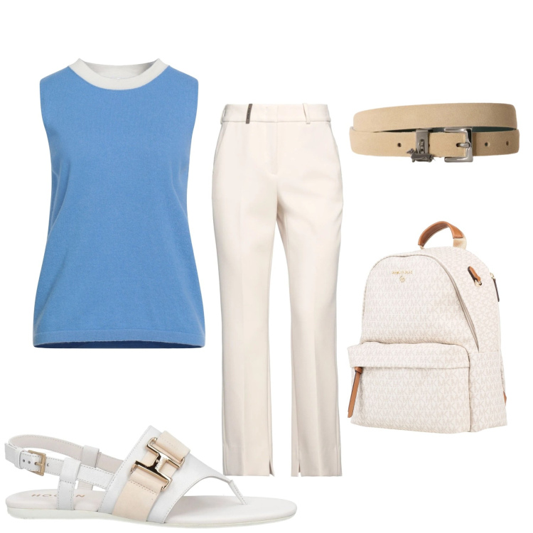 Outfit donna - Total look #2453377. Stile Chic per Ufficio. Abbinamento con zaini, pantaloni, infradito, pullovers, cinture.