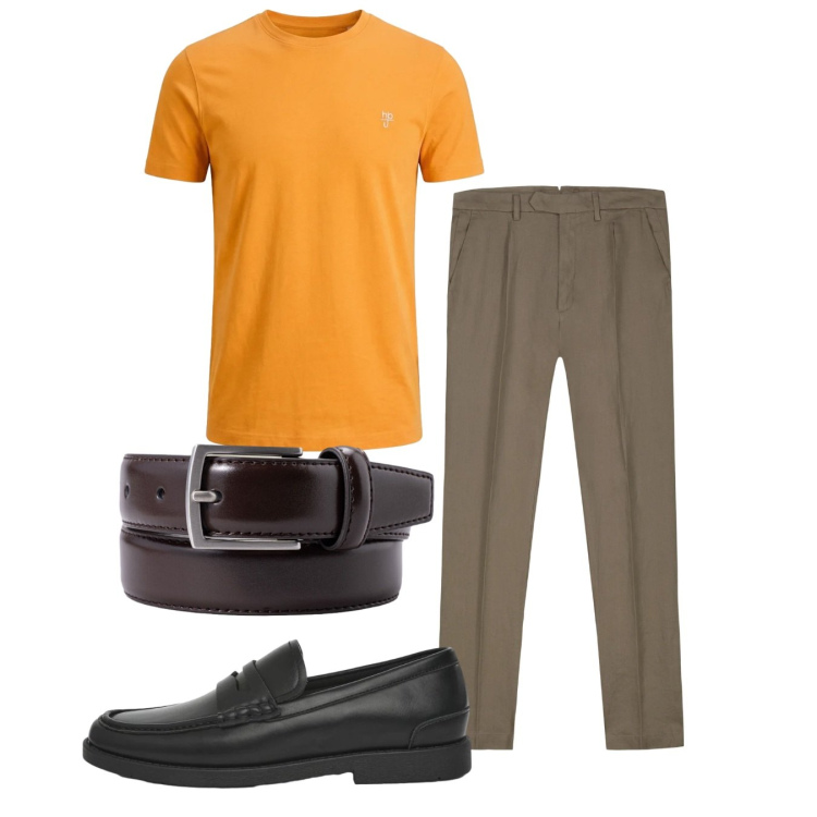 Outfit uomo - Total look #2453458. Stile Casual per Tutti i giorni. Abbinamento con t-shirt, scarpe stringate, pantaloni, cinture.