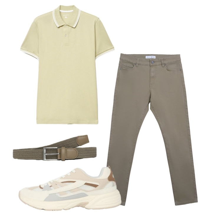 Outfit uomo - Total look #2453475. Stile Casual per Tutti i giorni. Abbinamento con cinture, pantaloni skinny, sneakers, polo.