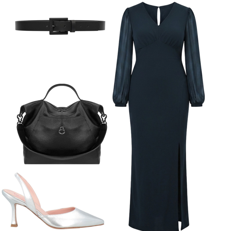 Outfit donna - Total look #2453503. Stile Glamour per Serata fuori. Abbinamento con décolleté, vestiti lunghi, cinture, borse a spalla.