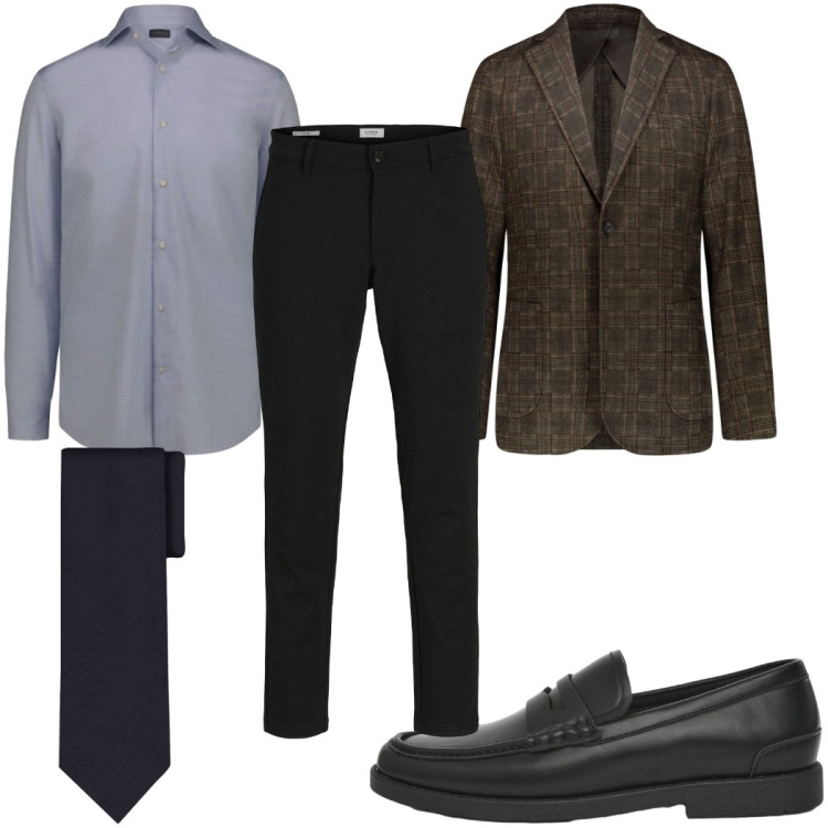 Outfit uomo - Total look #2453708. Stile Business/Elegante per Cerimonia. Abbinamento con pantaloni chino, scarpe stringate, giacche, cravatte, camicie.