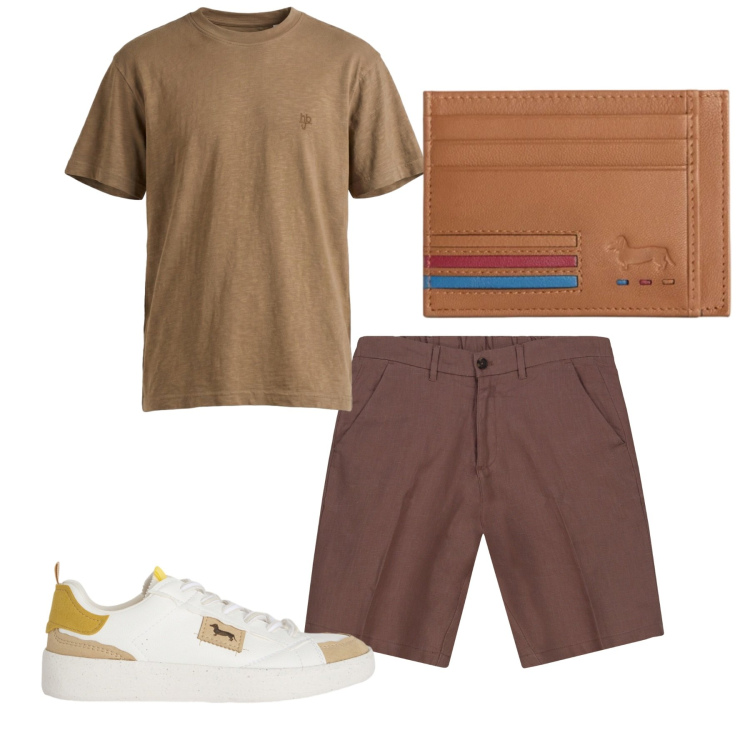 Outfit uomo - Total look #2453736. Stile Casual per Tutti i giorni. Abbinamento con sneakers, t-shirt, portafogli, bermuda.