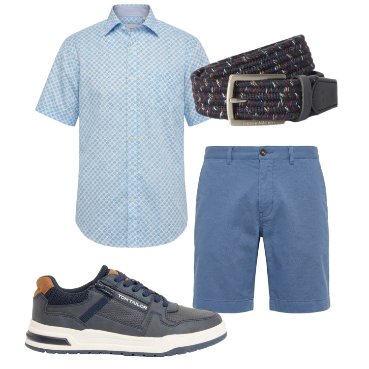 Outfit uomo - Total look #2453739. Stile Casual per Tutti i giorni. Abbinamento con sneakers, bermuda, camicie a manica corta, cinture.