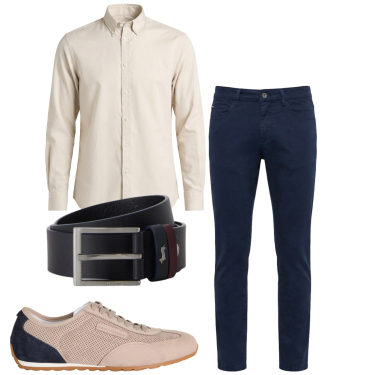 Outfit uomo - Total look #2453750. Stile Casual per Tutti i giorni. Abbinamento con sneakers, camicie, pantaloni, cinture.