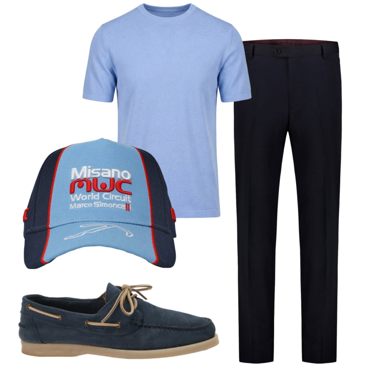 Outfit uomo - Total look #2453754. Stile Casual per Tutti i giorni. Abbinamento con scarpe stringate, t-shirt, cappelli, pantaloni.