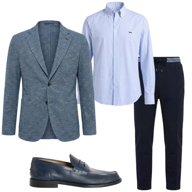 Outfit uomo - Completo leggero. Stile Business/Elegante per Serata speciale. Abbinamento con camicie, scarpe stringate, pantaloni, giacche.