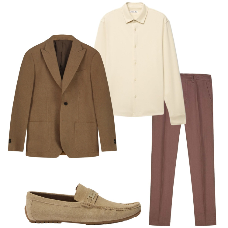Outfit uomo - Completo leggero. Stile Business/Elegante per Serata speciale. Abbinamento con scarpe stringate, camicie, giacche, pantaloni.