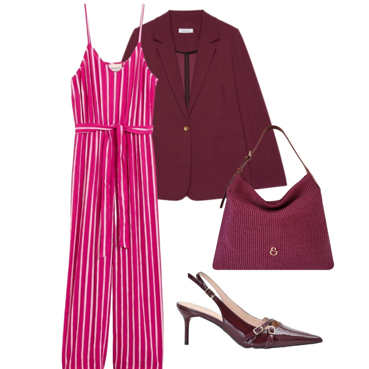 Outfit donna - Total look #2453875. Stile Bon Ton per Tutti i giorni. Abbinamento con tute, décolleté, blazer, borse a spalla.