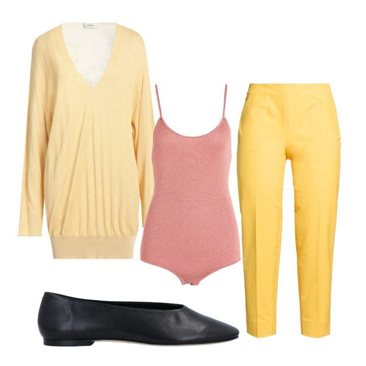 Outfit donna - New style curvy. Stile Minimal per Serata fuori. Abbinamento con pantaloni, ballerine, pullovers, body.