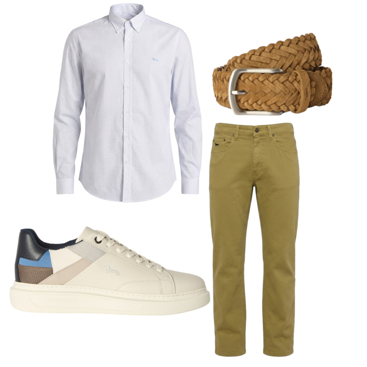 Outfit uomo - Total look #2453907. Stile Trendy per Serata speciale. Abbinamento con camicie, cinture, sneakers, jeans.